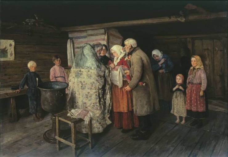 Крестины. Петр Иванович Коровин 1896 г.