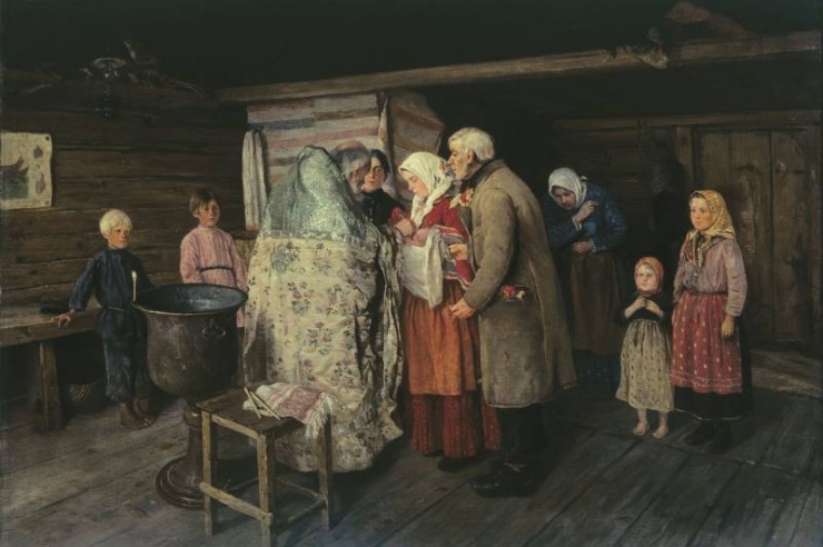 Крестины. Петр Иванович Коровин 1896 г.