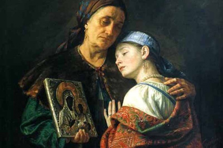 Благословение на свадьбу. С.И.Грибков 1886 г.