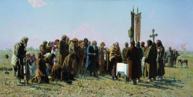 Молебен во время засухи. Мясоедов Г.Г. 1880 г.