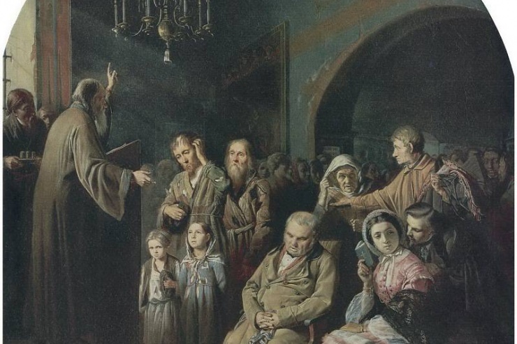 Проповедь в селе. Перов В. Г. 1861 г.