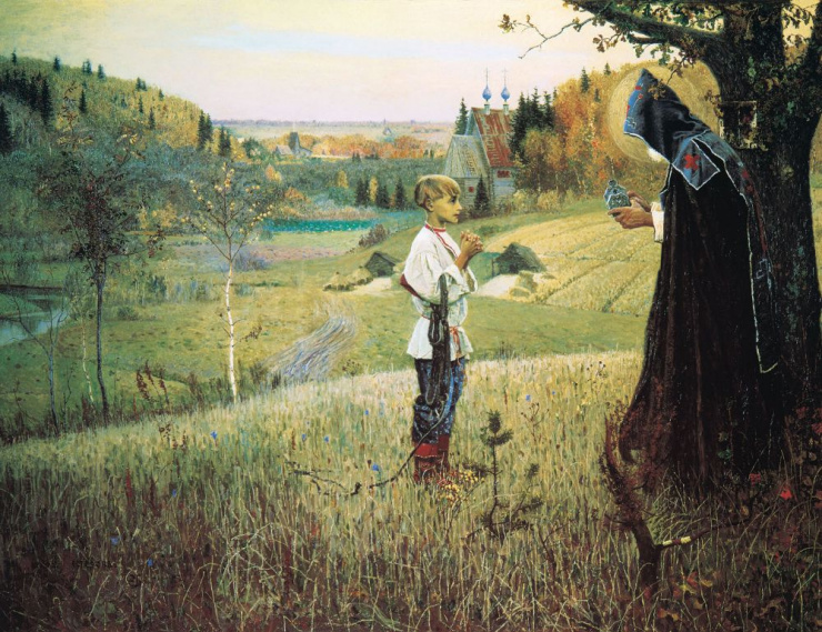 Видение отроку Варфоломею. М.В.Нестеров 1890 г.