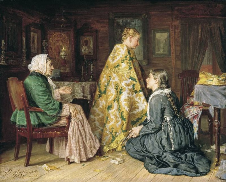 Примерка ризы. Максимов В.М. 1878 г.