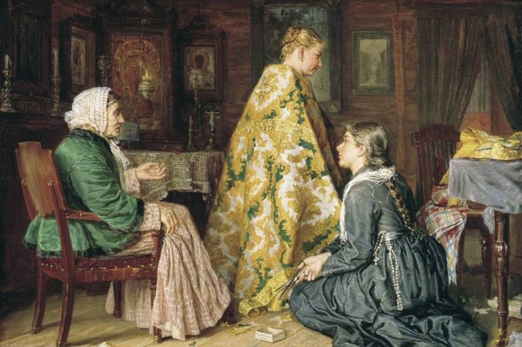 Примерка ризы. Максимов В.М. 1878 г.