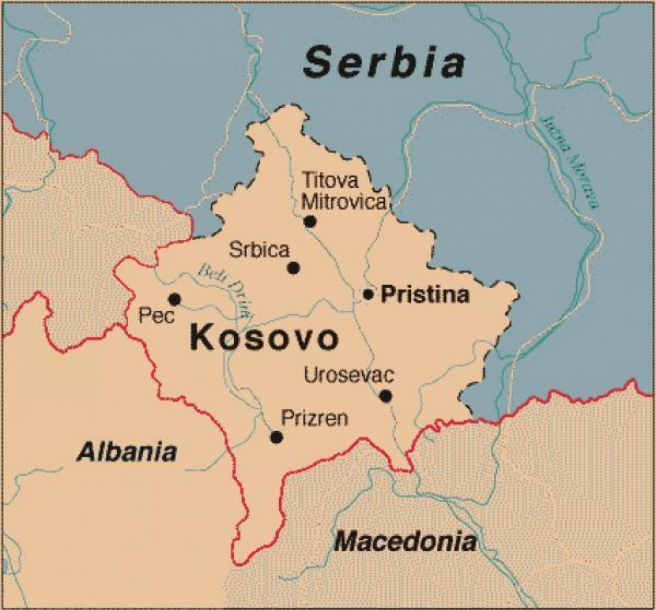 Карта косова и сербии